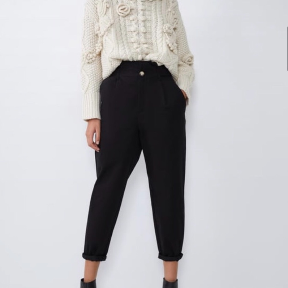 zara slouchy ankle pants